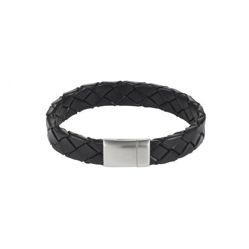 Cuthworth Nero Italian Leather Bracelet