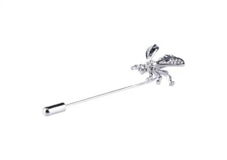 Rhodium Plated Bee Lapel Pin