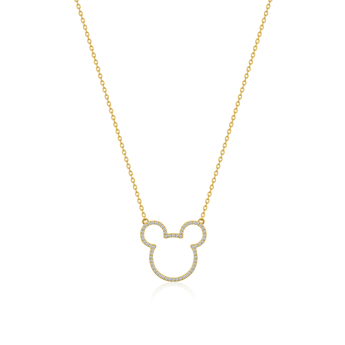 Mickey Mouse Cubic Zirconia Outline Necklace