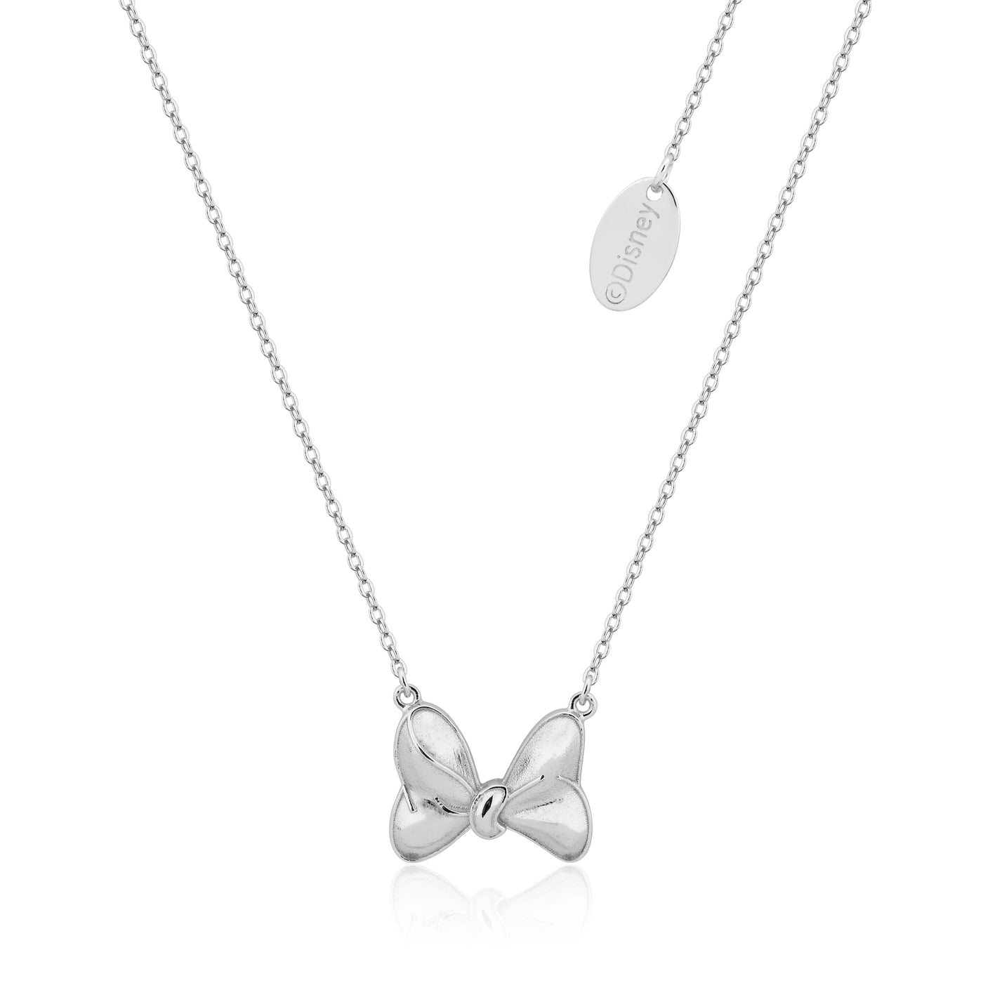 White Gold Plated Bow Necklace