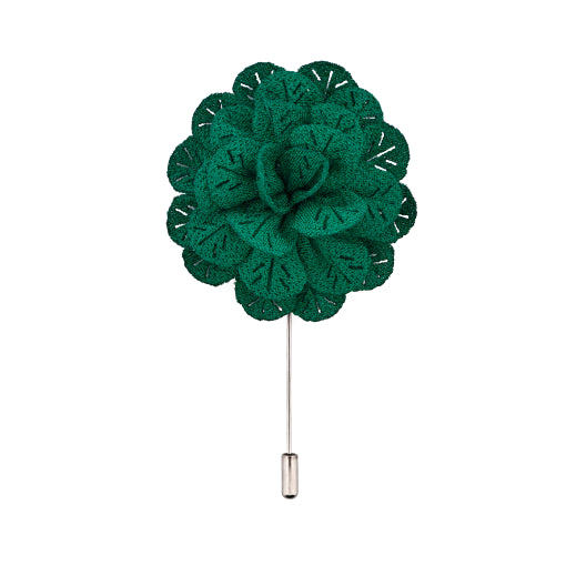 Green Flower Lapel Pin