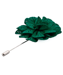 Green Flower Lapel Pin