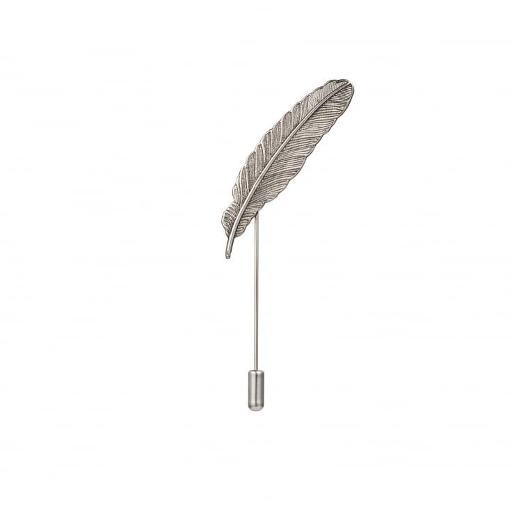 Antique Plated Feather Lapel Pin