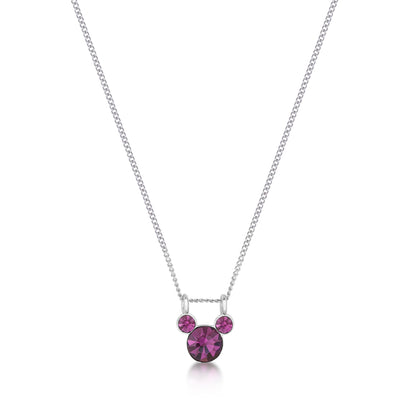 Disney Mickey Mouse Birthstone Necklace February