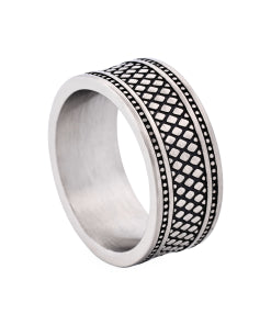 Stainless Steel Ion Plated Antique Gunmetal Ring