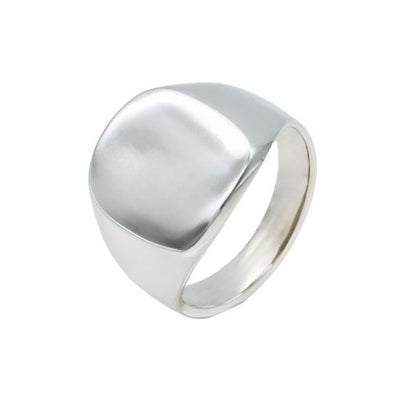 Sterling Silver Rhodium Plated Signet Ring