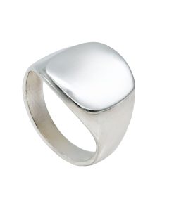 Sterling Silver Rhodium Plated Signet Ring