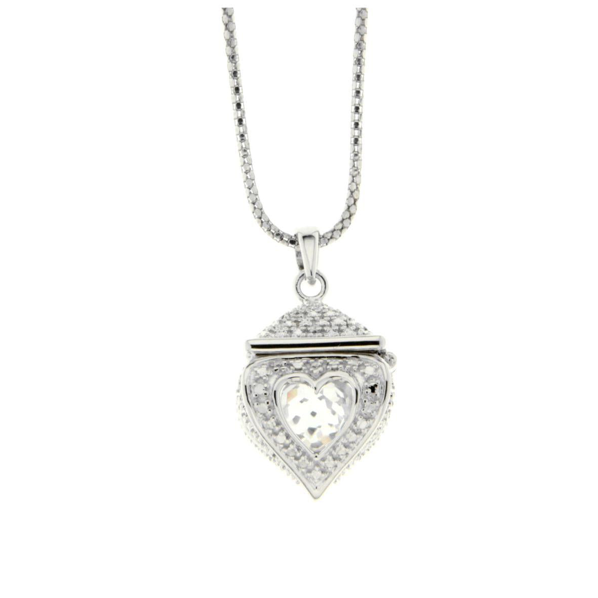 Locket with Heart Cutouts Pendant Necklace