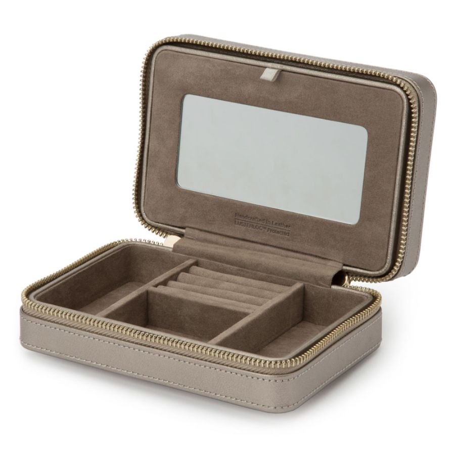 Palermo Jewellery Zip Case Pewter LusterLoc™ Anti-tarnish Lining