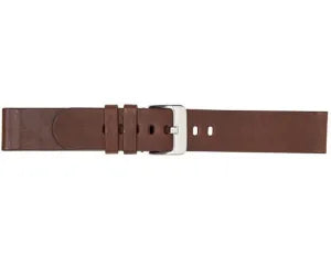 Watchband Brown Plain Leather Strap 18mm