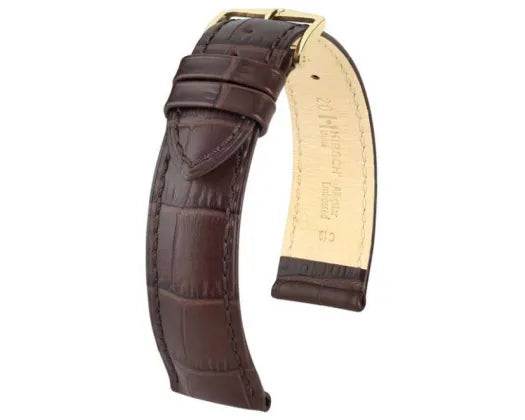 Watchband Duke Brown Stitch Leather Strap 19mm